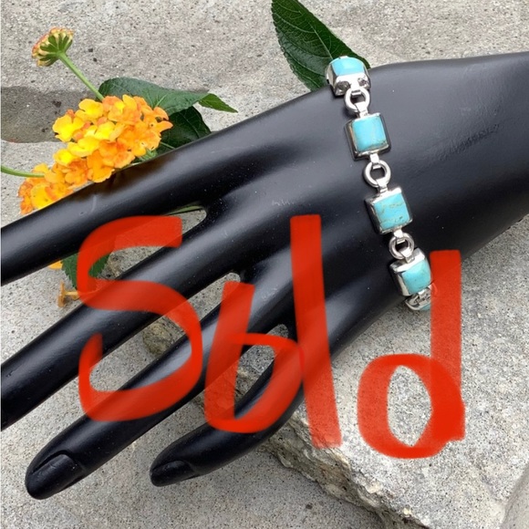 Native American Jewelry - Sterling Silver & Turquoise Bold Bracelet ❤️